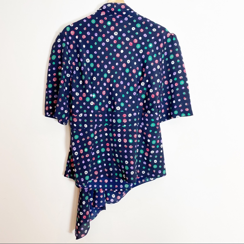 Eshakti navy Blue and white top poka dots size 1X - Picture 2 of 8